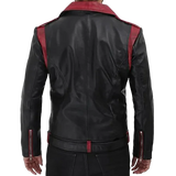 Black leather motorcycle jacket for men