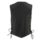 Women Braided Leather Motorcycle Vest